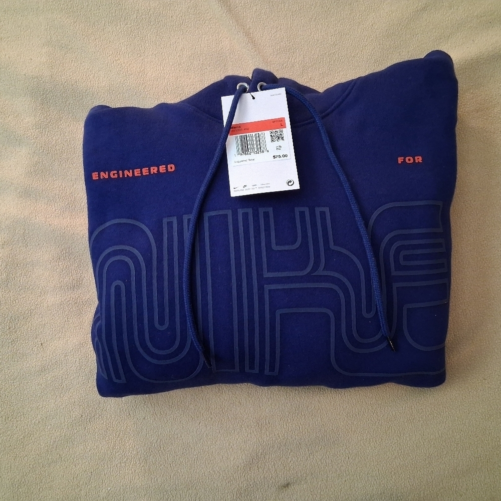 Nike Club Men's Pullover Fleece Hoodie in Deep Blue NWT FV5065-492 Large - Picture 5 of 5